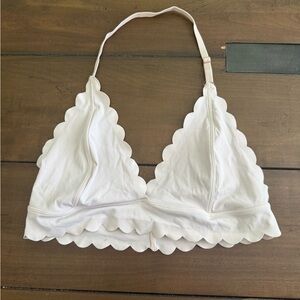 Urban Outfitters White Scalloped Bralette